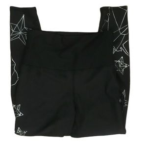 Black yoga active pants with stars and unicorns M
